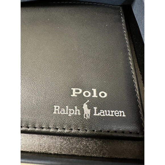 NIB POLO RALPH LAUREN Men's WALLET BIFOLD SMOOTH LEATHER BLACK - Picture 10 of 13